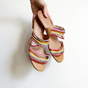 Madewell Meg Rainbow Slide Strappy Slip-on Flat Sandals 8